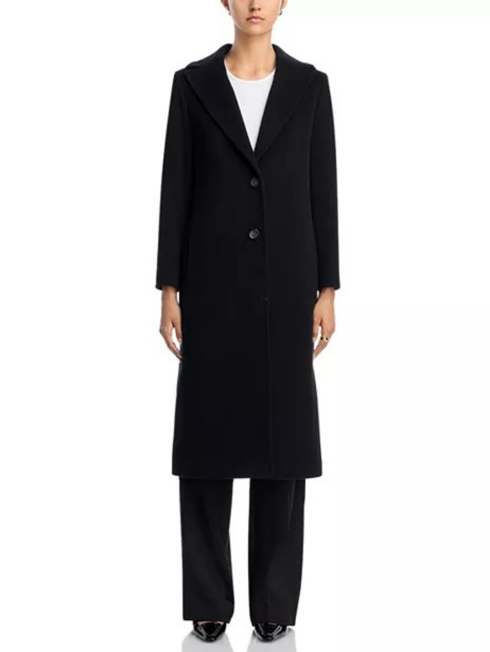 $1200 Cinzia Rocca Icons Wool Cashmere Coat Size 10 Black